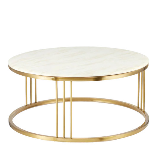 Kafijas galdiņs Dot Design Vivien marmors 100x45 cm zelts - N1 Home
