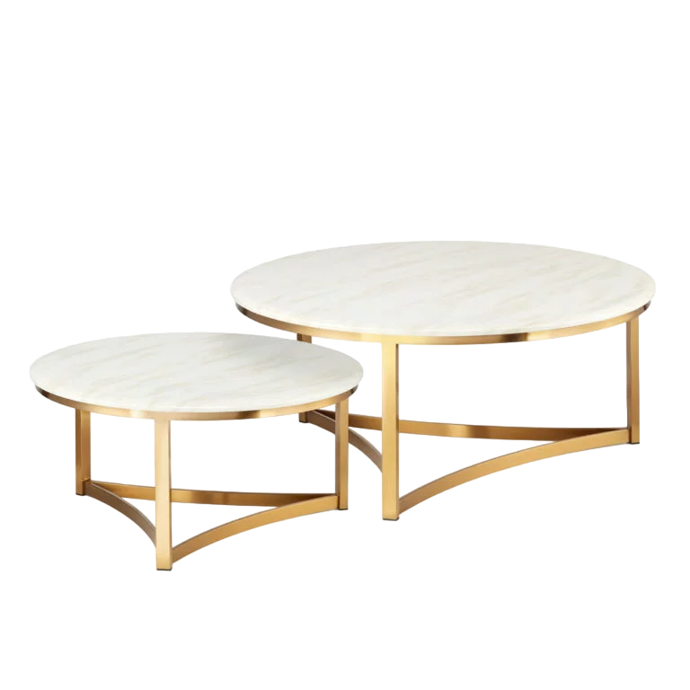 Kafijas galdiņs Dot Design Marron marmors 91x40/71x35 cm zelts - N1 Home
