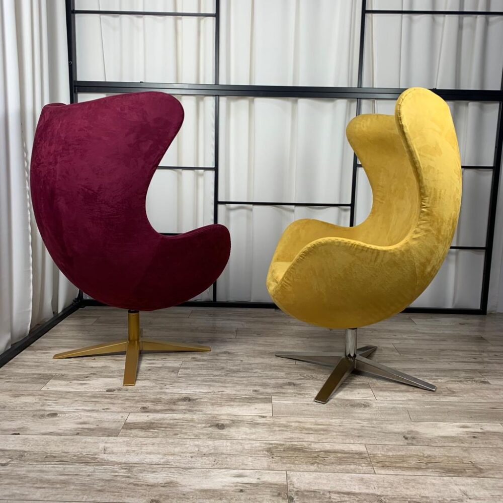 Krēsls Dot Design Treviso Jajo samta 85/113/76 cm oranžs /hroms - N1 Home
