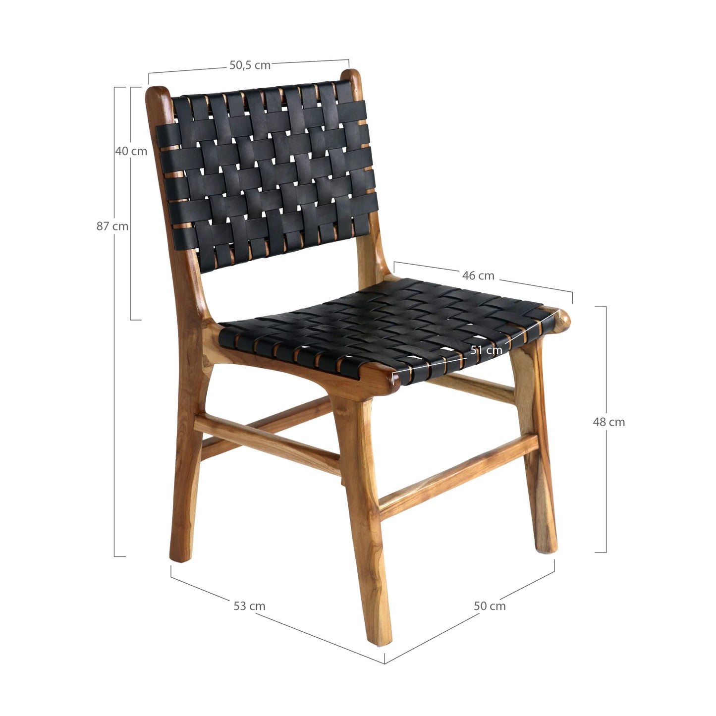 Krēsls Pergoff Nordic 51/53/87 cm melns