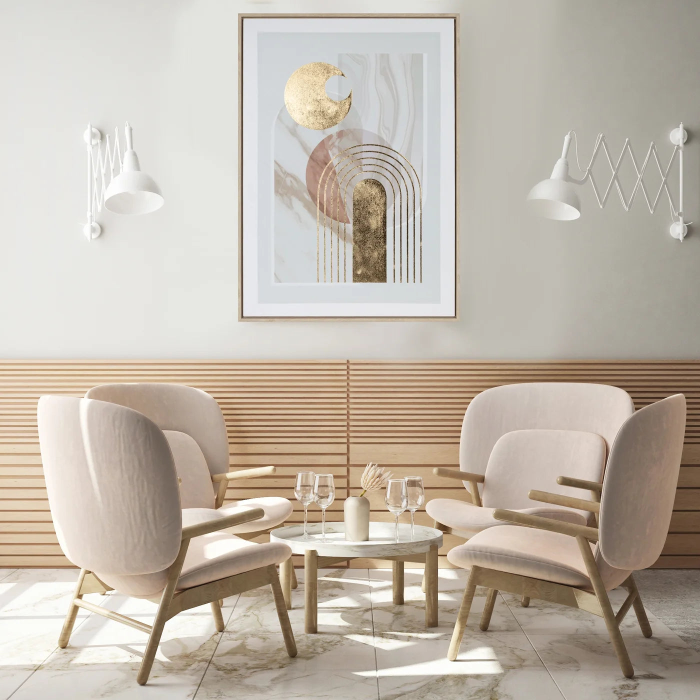 Glezna Zela 50/70 cm zelts/balts - N1 Home