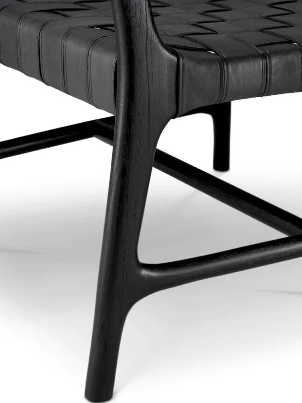 Krēsls Tiberio Eichholtz 70/69,5/77 cm Black leather | black legs - N1 Home