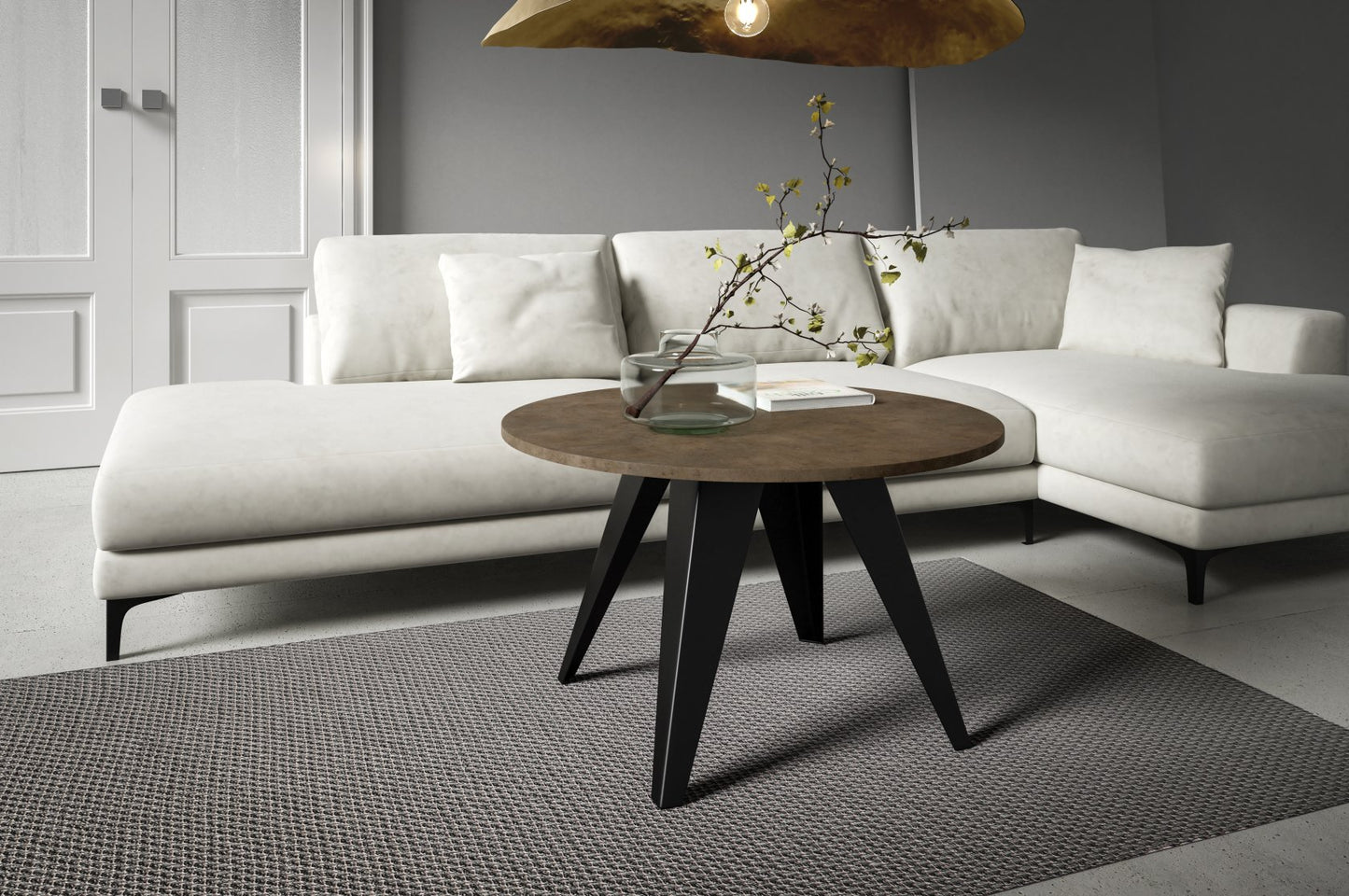 Kafijas galdiņš Guru 75/50 cm tumši pelēks Čikāgas betons - N1 Home