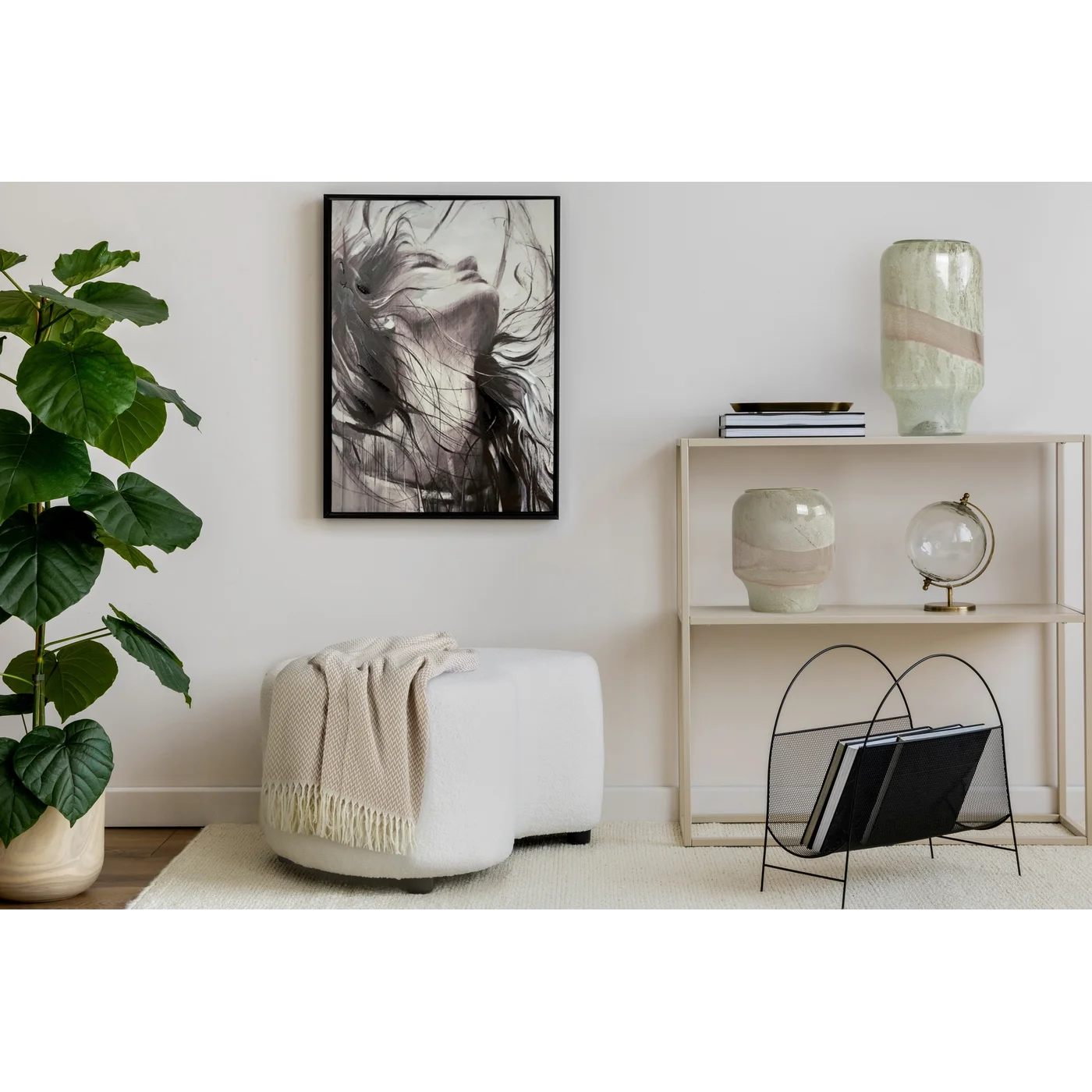 Glezna Aida 60/90 cm melns/pelēks - N1 Home