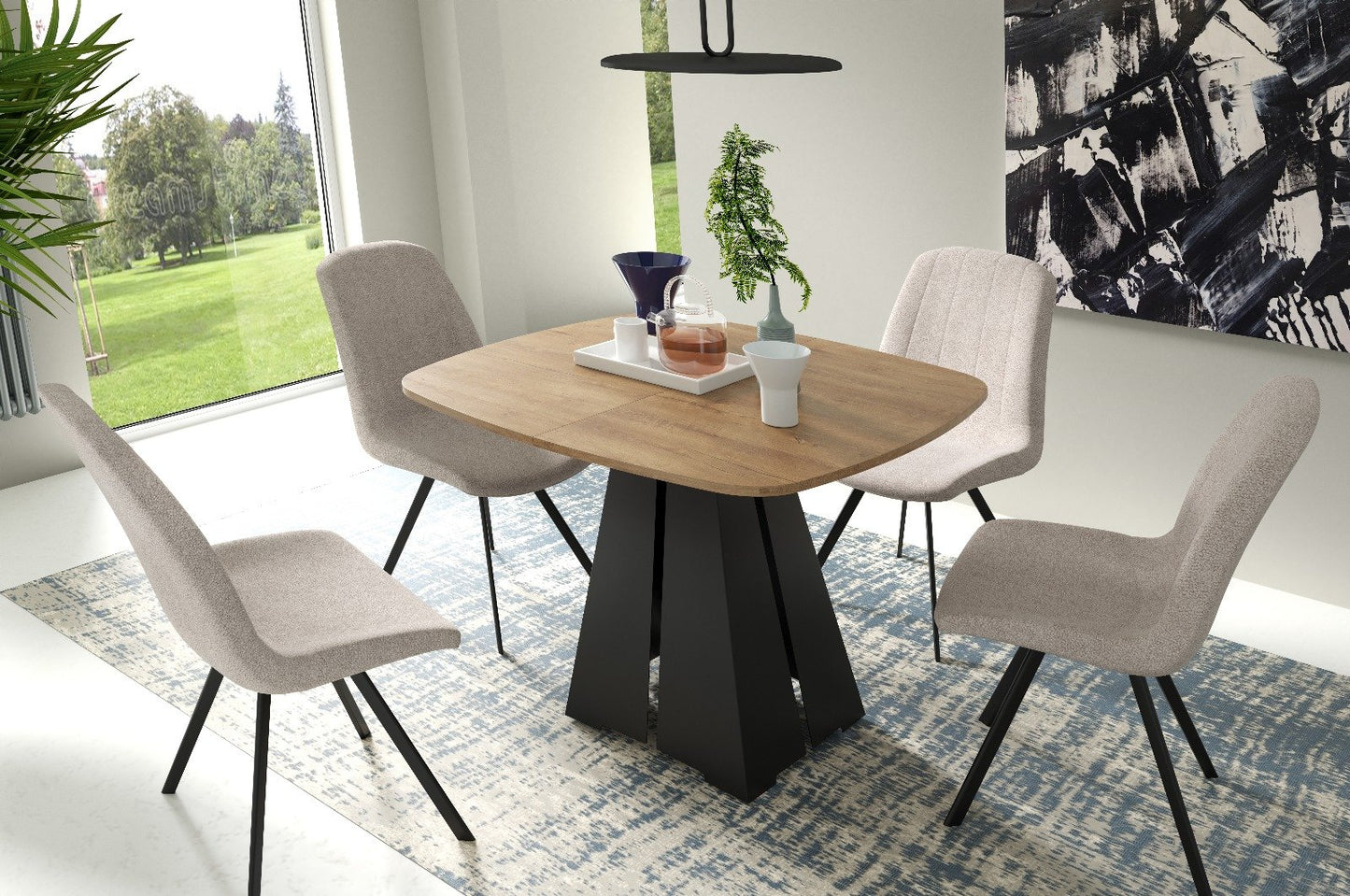 Galds Vabe 120-196/100/76 cm zelta craft ozols - N1 Home