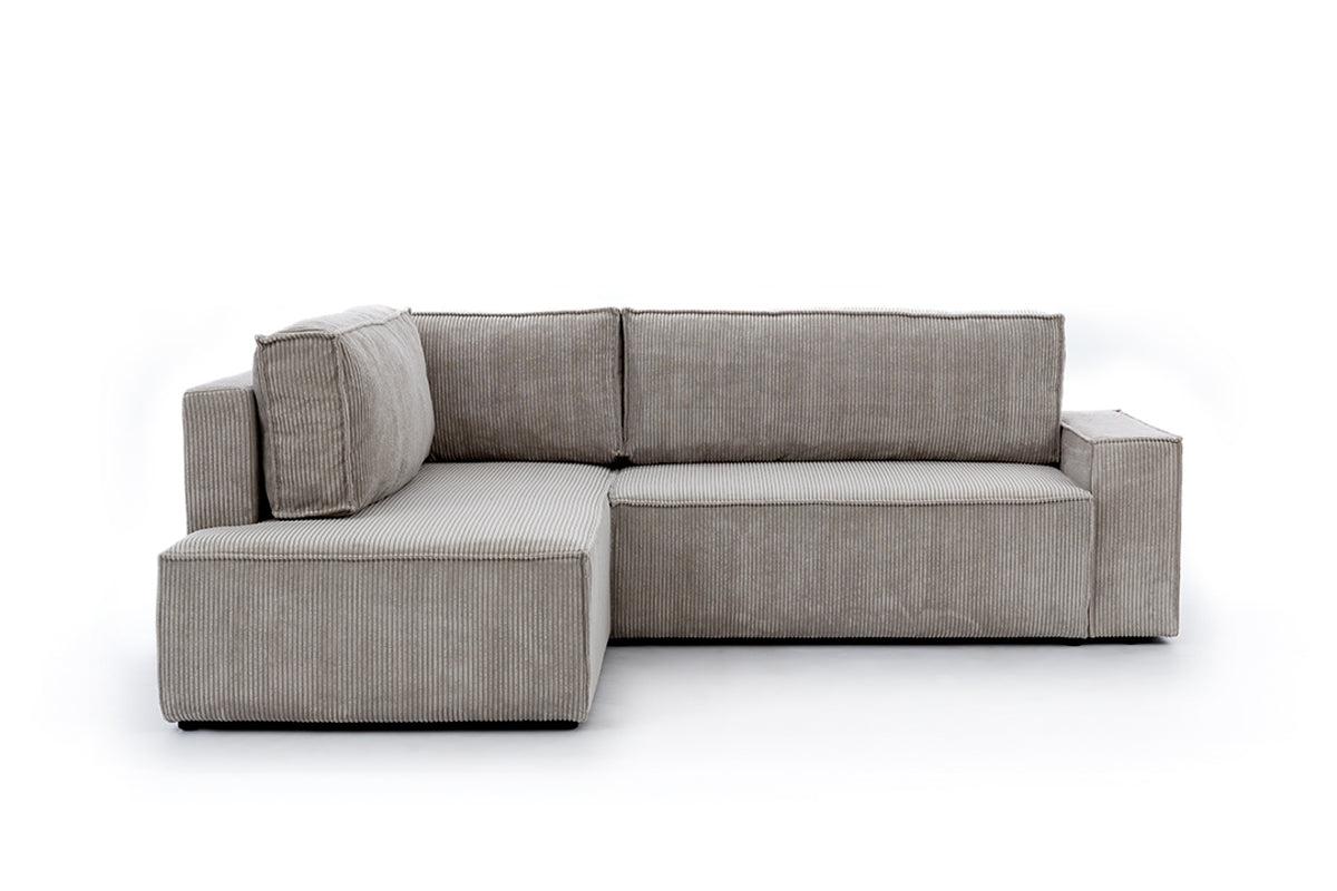 Dīvāns FIBI L labais stūris 254/90-77/203cm pelēks - N1 Home