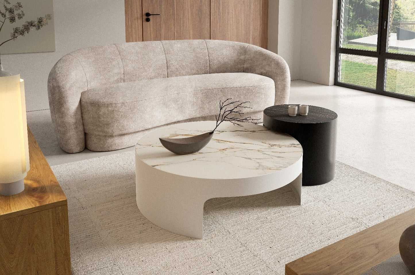 Kafijas galds Vellia 50,5/75,5 un 42/32 cm Passion TRI - D White - N1 Home