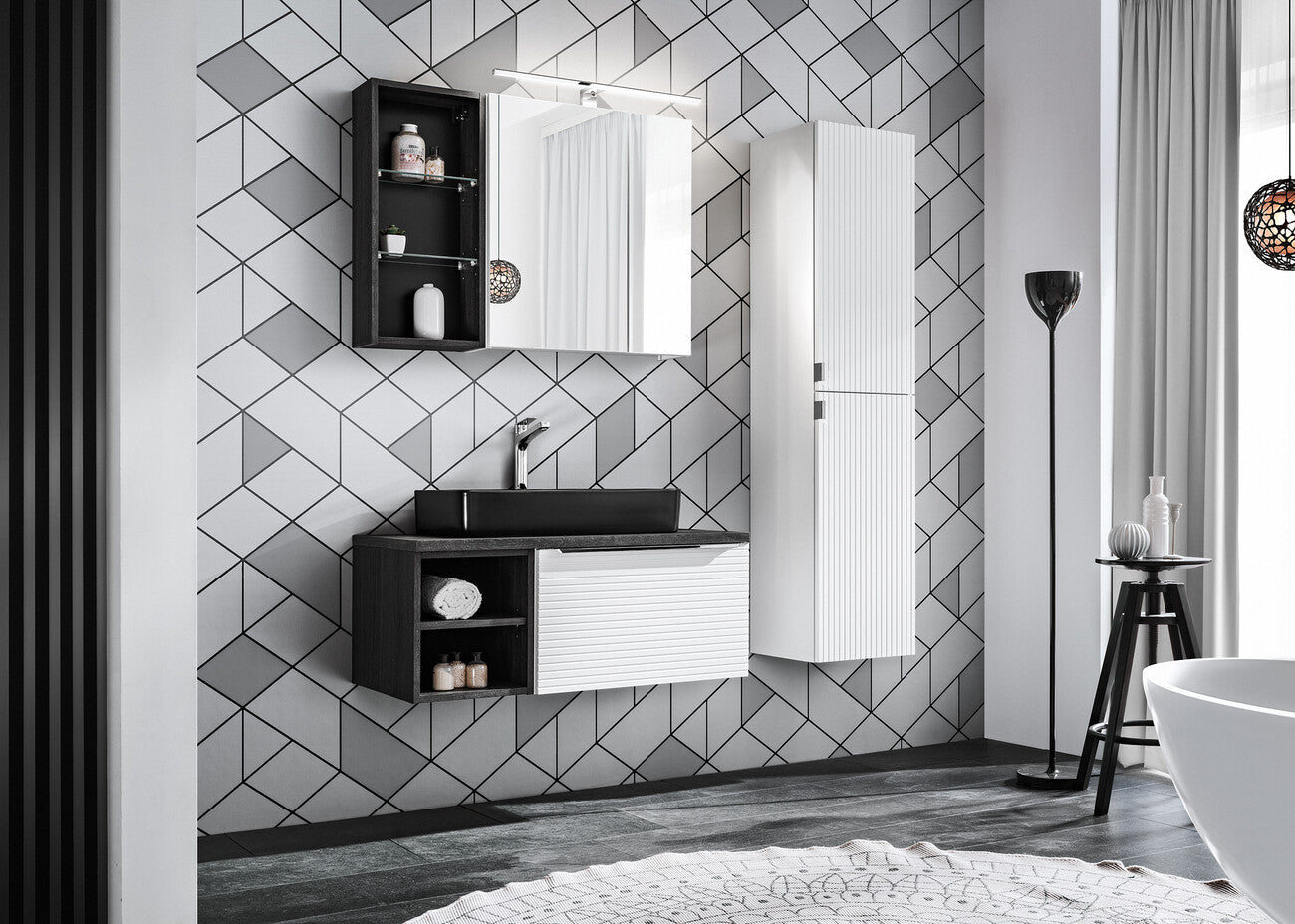 Vannas istabas skapīs Leo 30/36.7/44 cm šermans ozols - N1 Home