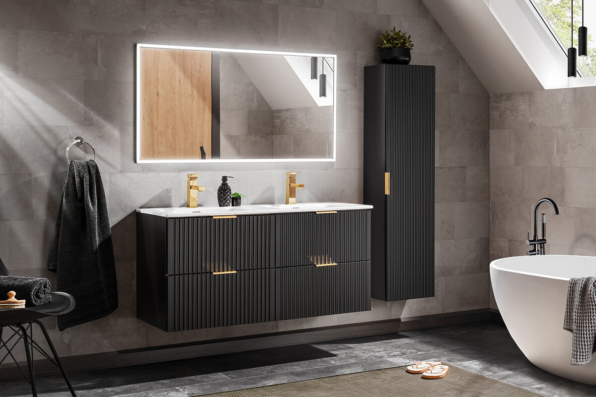 Vannas istabas mēbeļu komplekts Ade GQ 120 cm melns/votan ozols - N1 Home