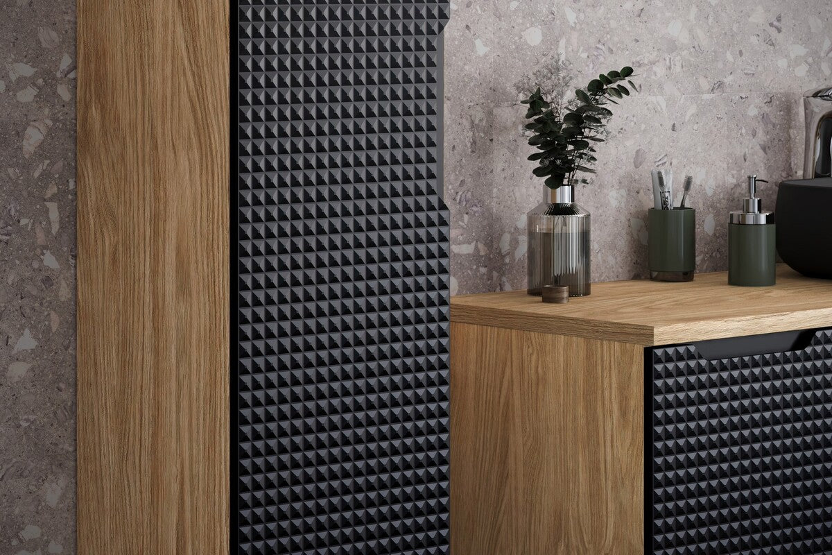 Vannas istabas mēbeļu komplekts Lukso J 70 cm melns - N1 Home