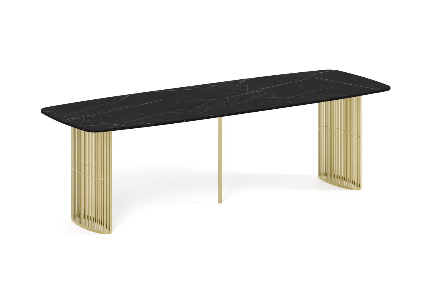 Galds Arco 160;180;200/76/90 cm melns/zelts