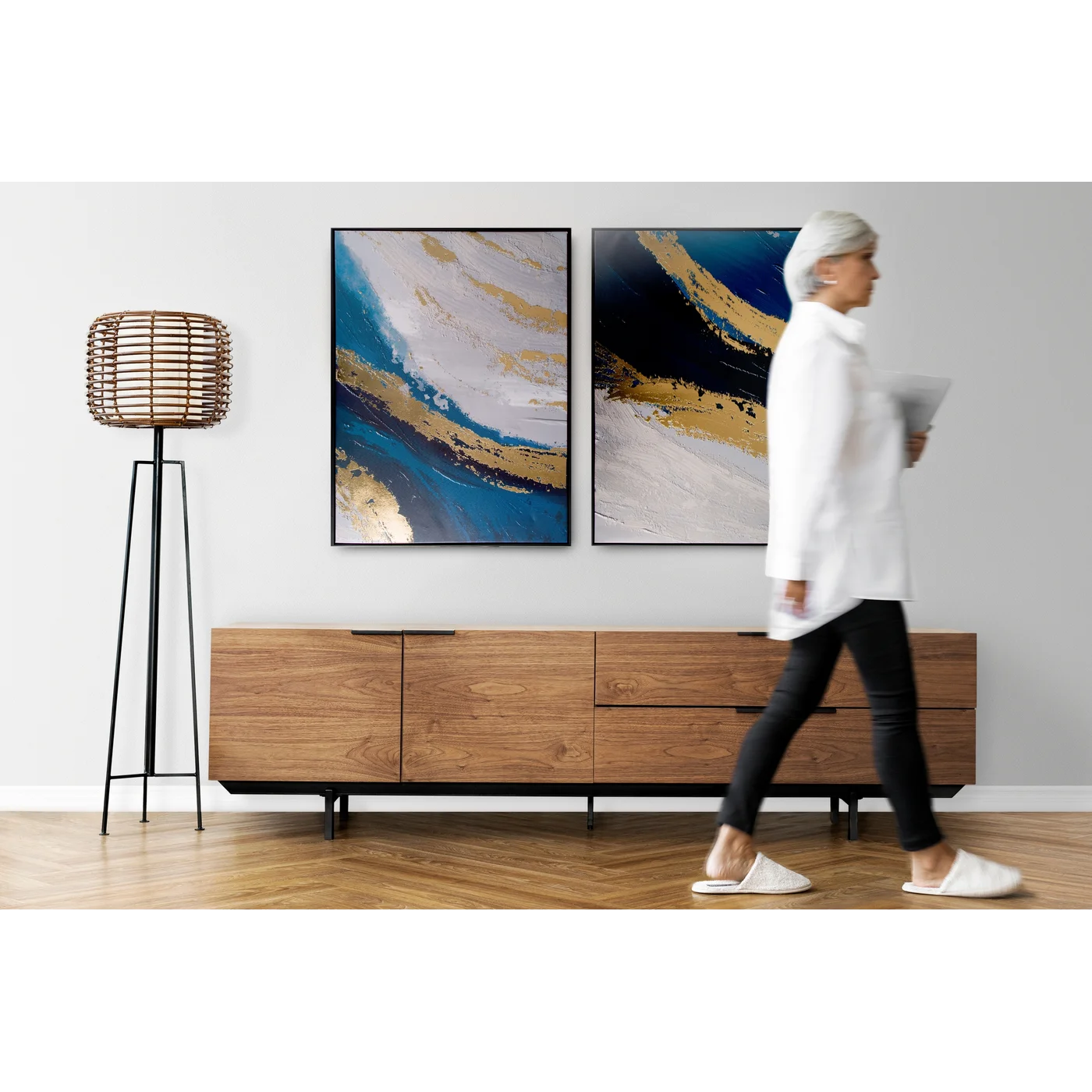 Glezna Colliha 60/90 cm zils/zelts - N1 Home