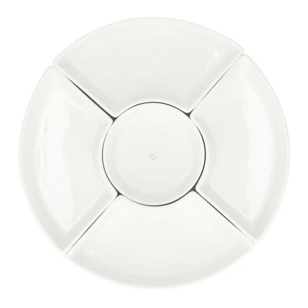 FINCAN šķīvis ar baltām bļodiņām un grozāmu paplāti 30 CM - N1 Home