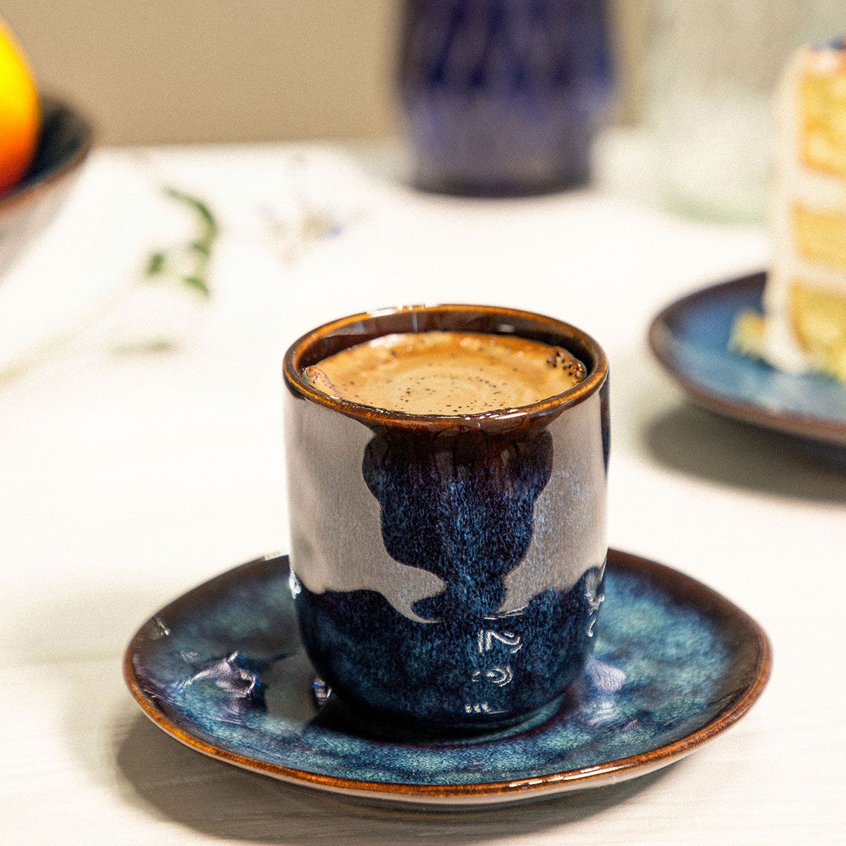 CASPER espresso krūze ar apakštasīti, tumši zila - N1 Home