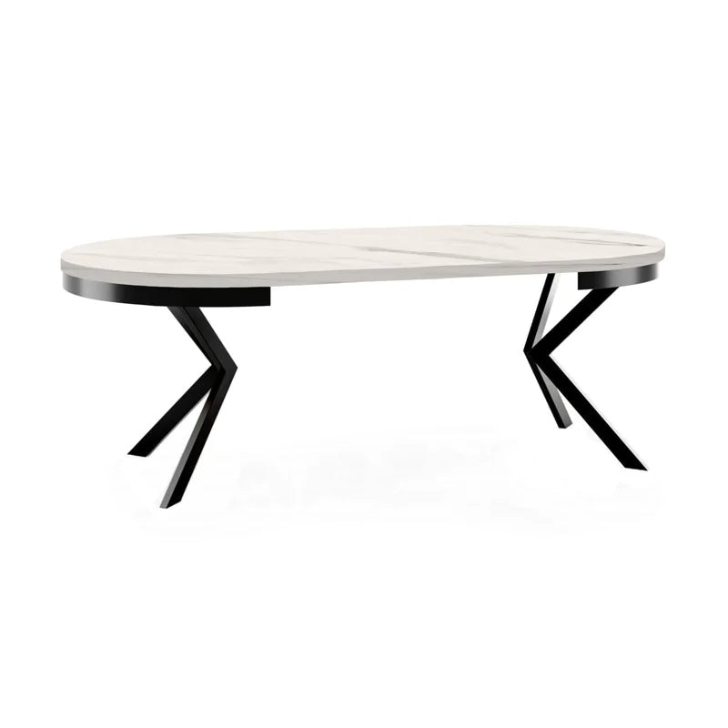 Galds Edd 90/166; 100/176; 120/196 cm balts marmurs - N1 Home