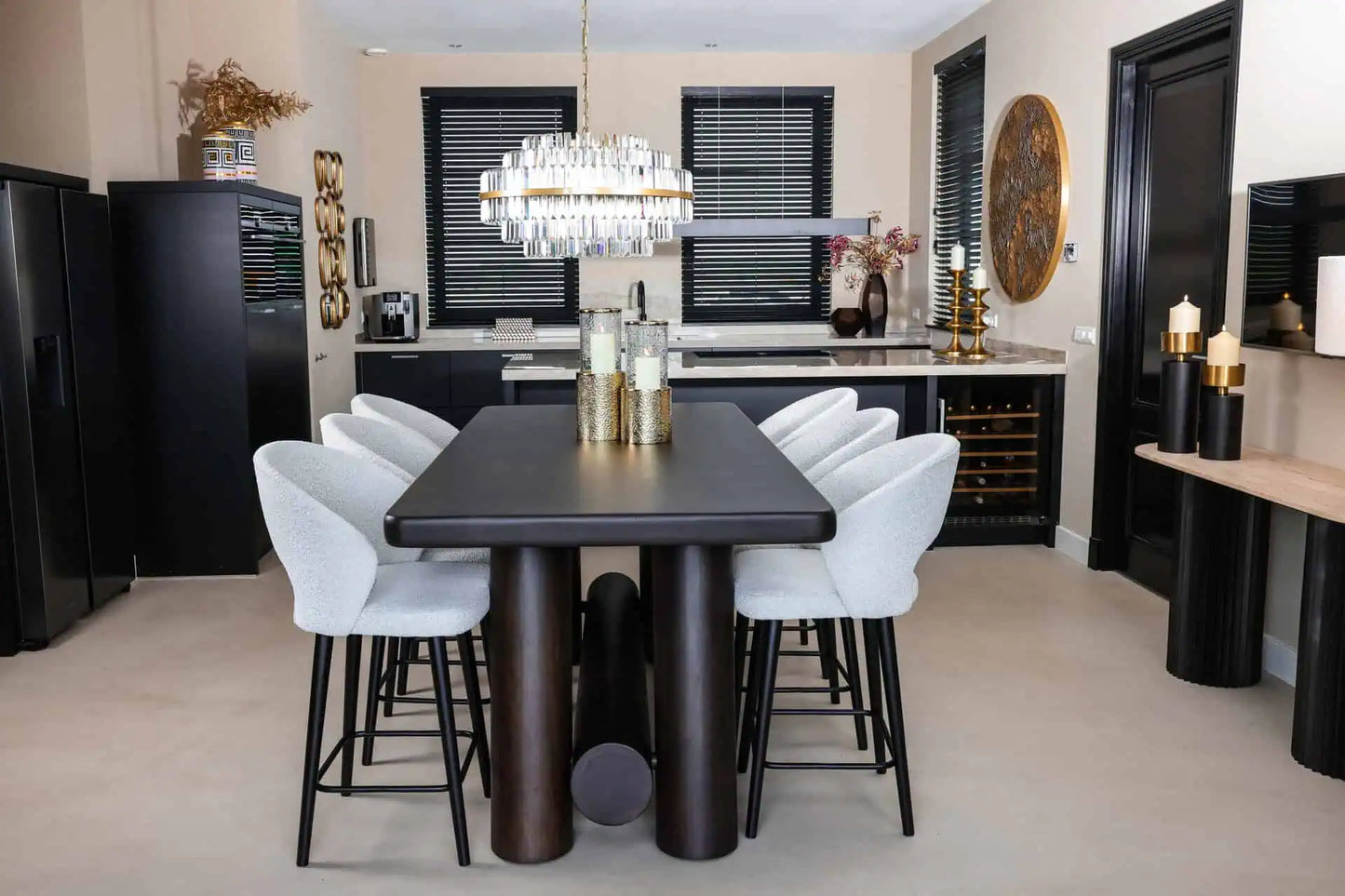 Svečturis Marlou gold large Richmond Interiors 40/15/15 cm zelts - N1 Home