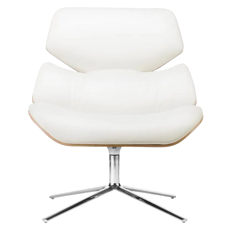Krēsls Dot Design Bari Lounge dabīga āda balts 81x96x51 cm - N1 Home