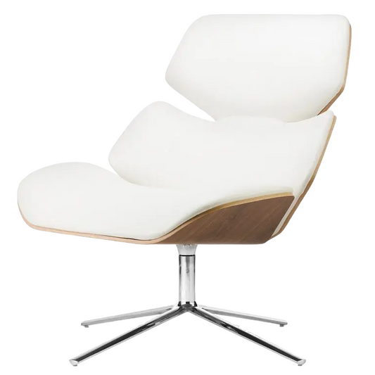 Krēsls Dot Design Bari Lounge dabīga āda balts 81x96x51 cm - N1 Home