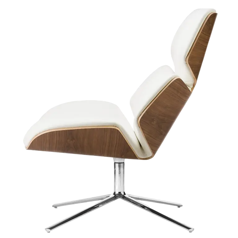 Krēsls Dot Design Bari Lounge ar kāju balstu dabīga āda 81x96x51 cm balts - N1 Home