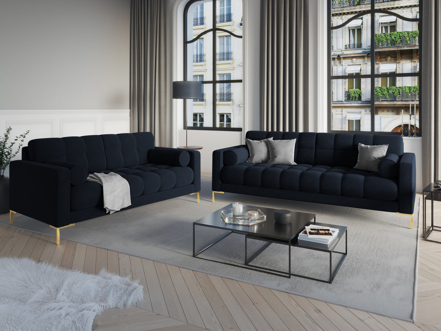 Dīvāns Cosmopolitan Design Bali 177x92x75 cm tumši zils - N1 Home