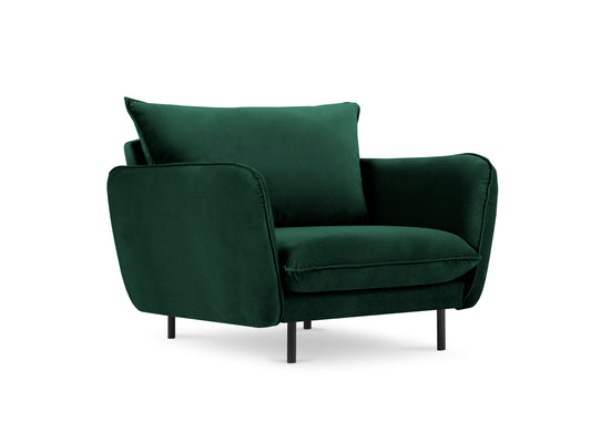 Atzveltnes krēsls Cosmopolitan Design Vienna samta 97x94x95 cm tumši zaļš - N1 Home