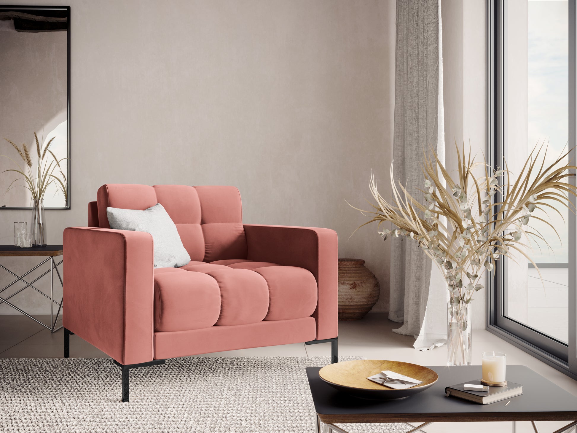 Atzveltnes krēsls Cosmopolitan Design Bali 87x92x75 cm rozā - N1 Home