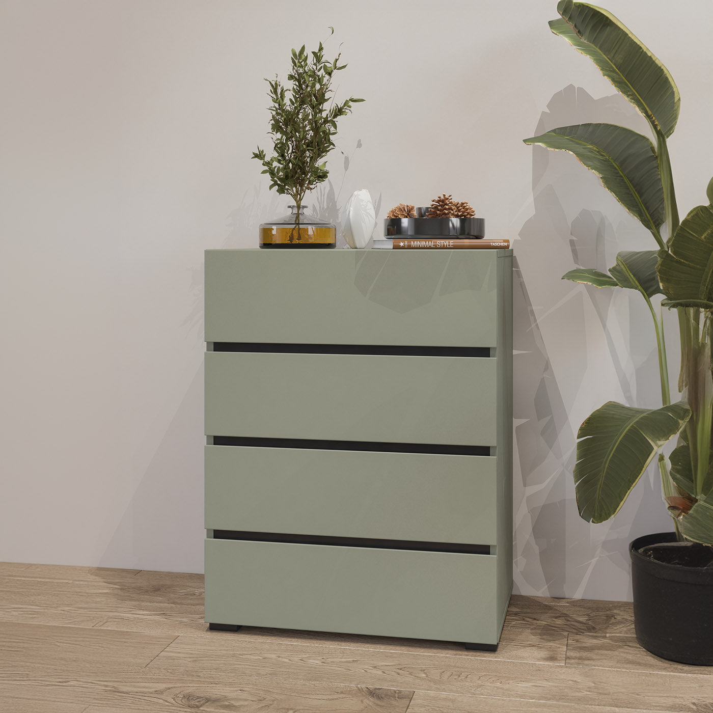 Kumode Krosit kolekcij 60/78/40 cm zaļs/melns - N1 Home