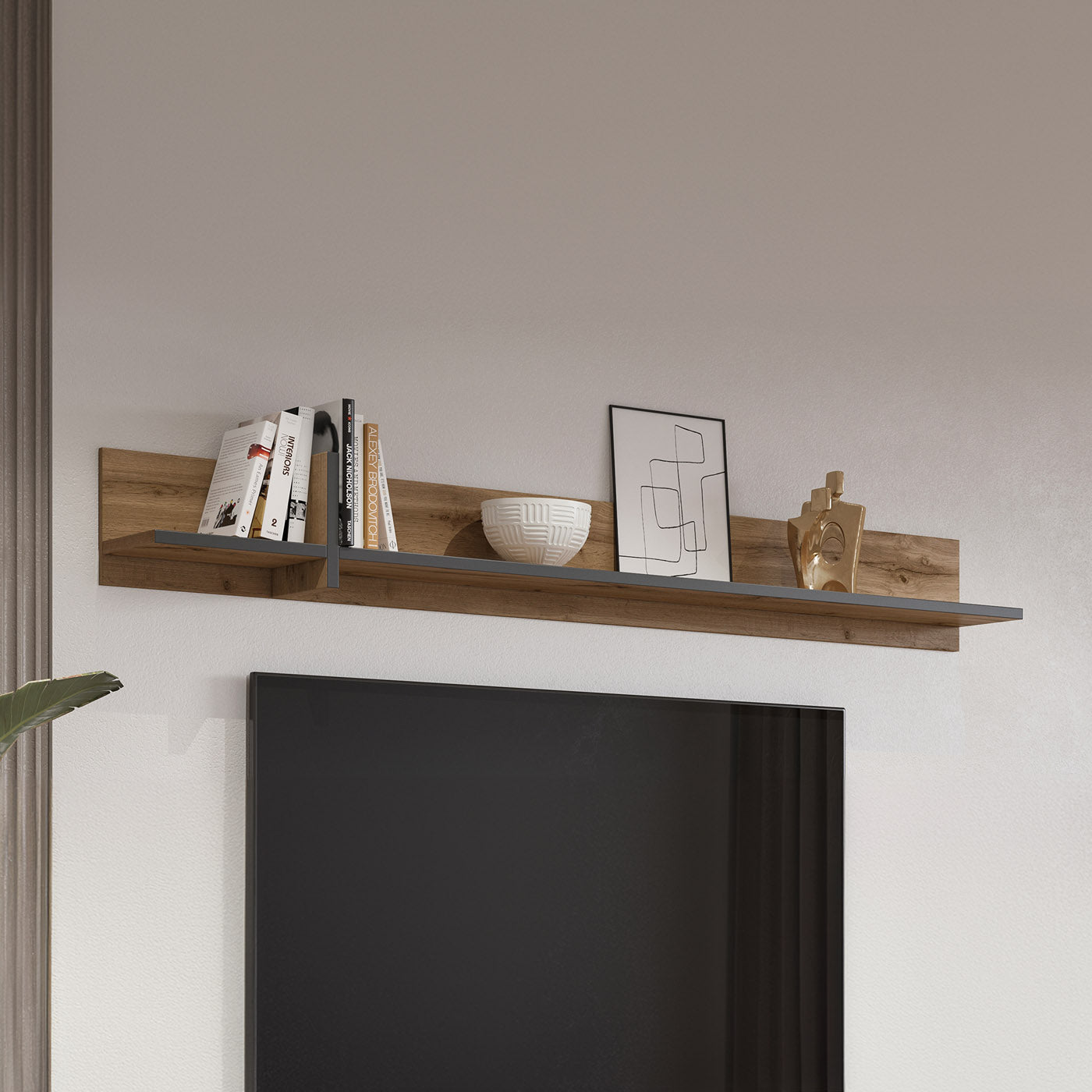 Sienas plaukts Krosit kolekcija 180/23/23 cm Votan ozols