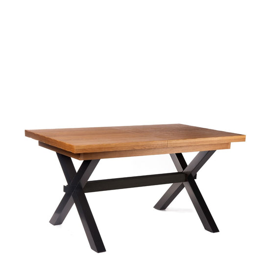CROSS galds Pagarināmais galds melns + ozola finieris 145-185x85x77 cm