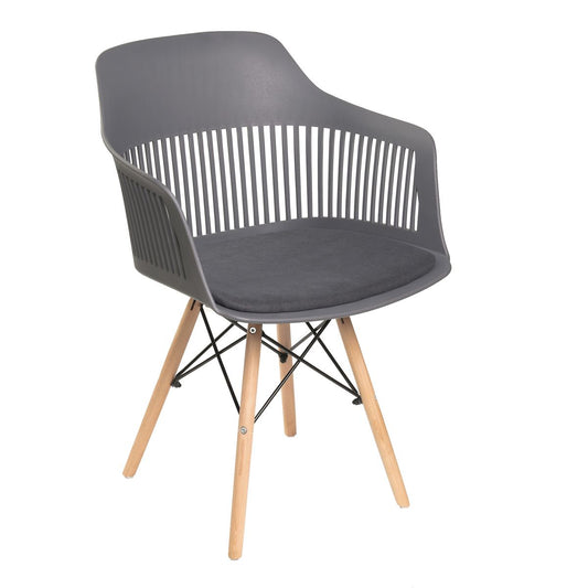FLER pelēks ažūra krēsls ar spilvenu 57x59x77 cm