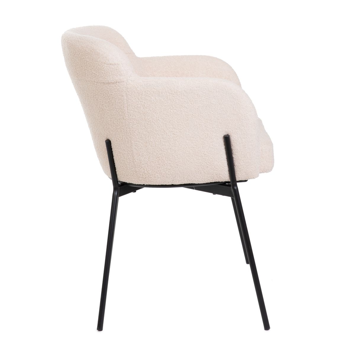 FLUFFY bēšs krēsls no TEDDY auduma, 57x60x78 cm