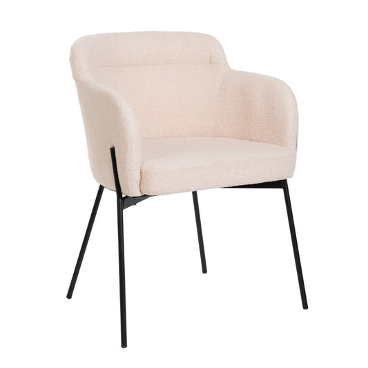 FLUFFY bēšs krēsls no TEDDY auduma, 57x60x78 cm