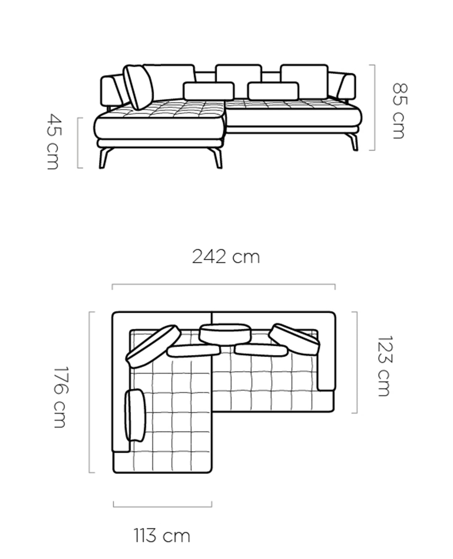 Dīvāns GIO 242/176/107 cm - N1 Home