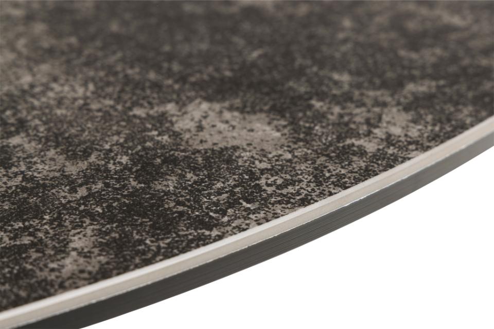 HEVE apaļš pusdienu galds,melna Fairbanks neapstrādāta keramika Ø119x75,5 cm