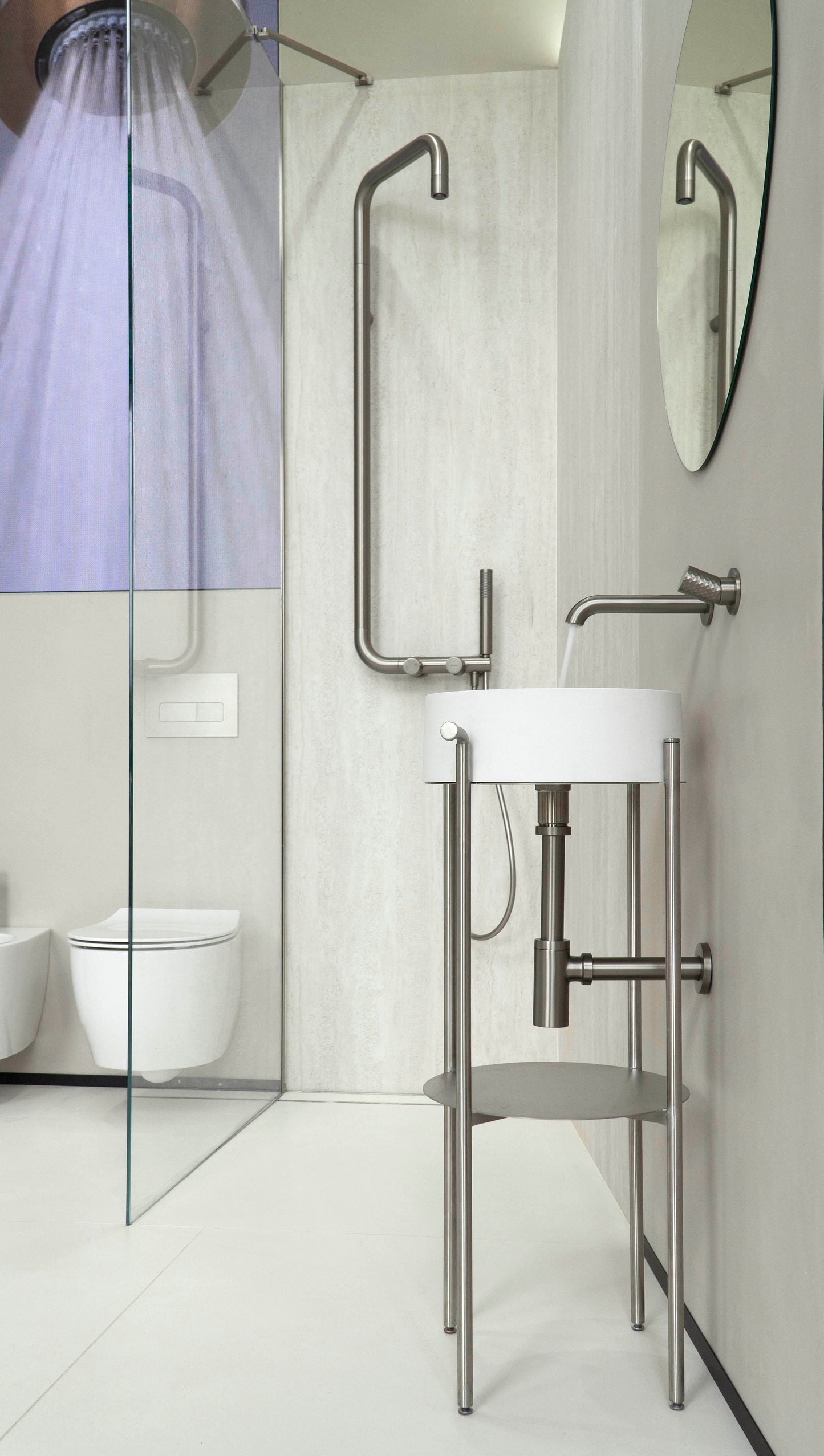 Iebūvēts izlietnes maisītājs Silia Hexa 208 mm matēts tērauds - N1 Home