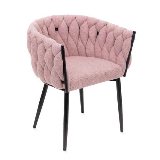 PRINSSI TEDDY krēsls no auduma TEDDY BOUCLÉ rozā 64x54x73 cm