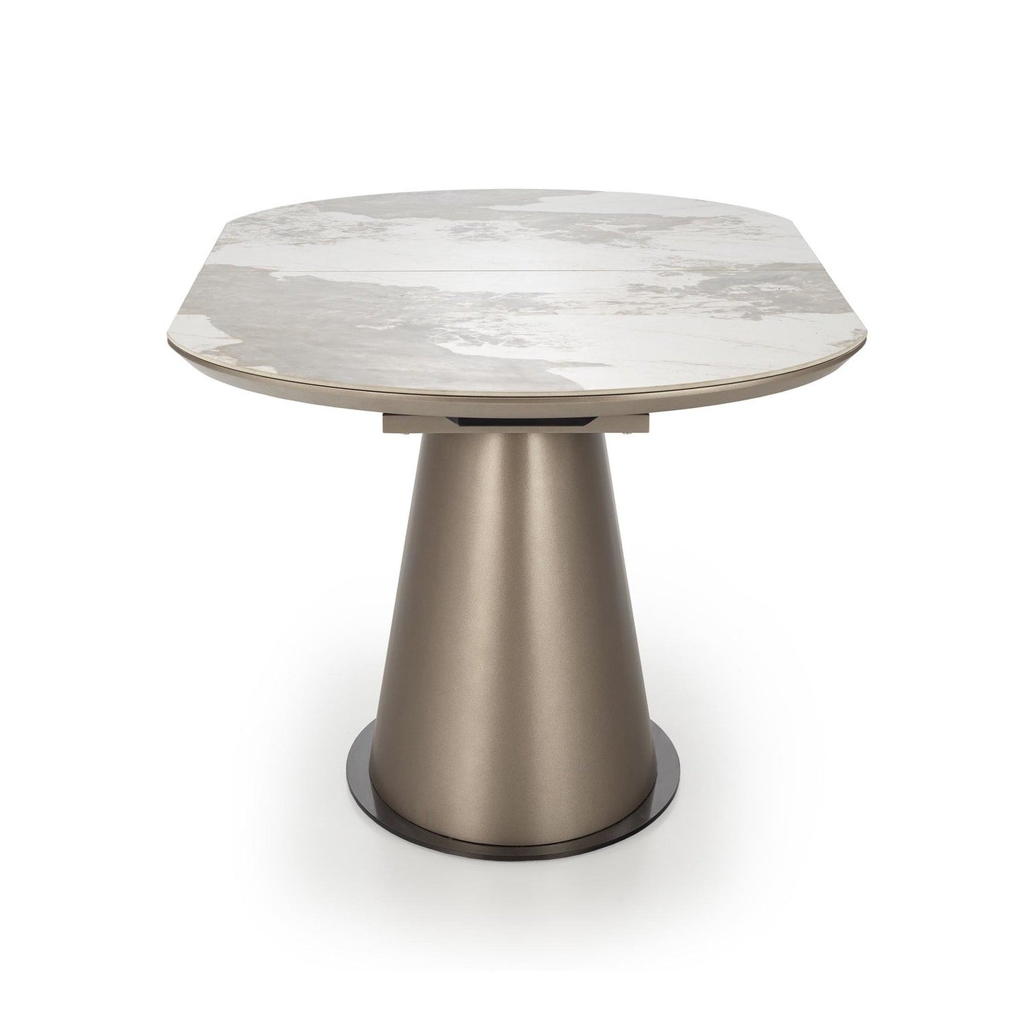 RB paplašināms galds, bēšs marmors / CAPPUCCINO / MELNS, 90x160-200 cm