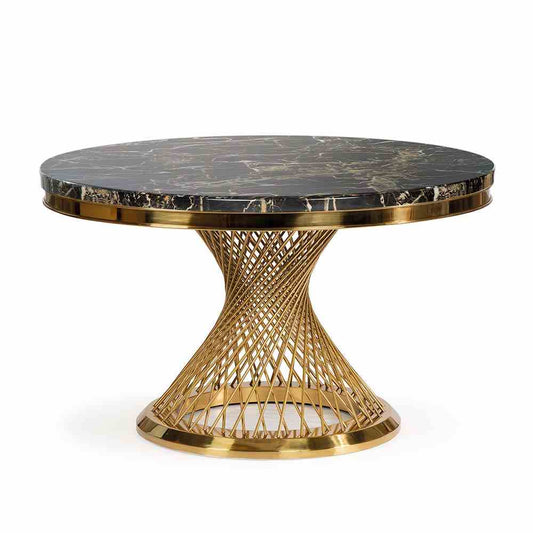 ROMANCE galds melns marmors/zelta kāja