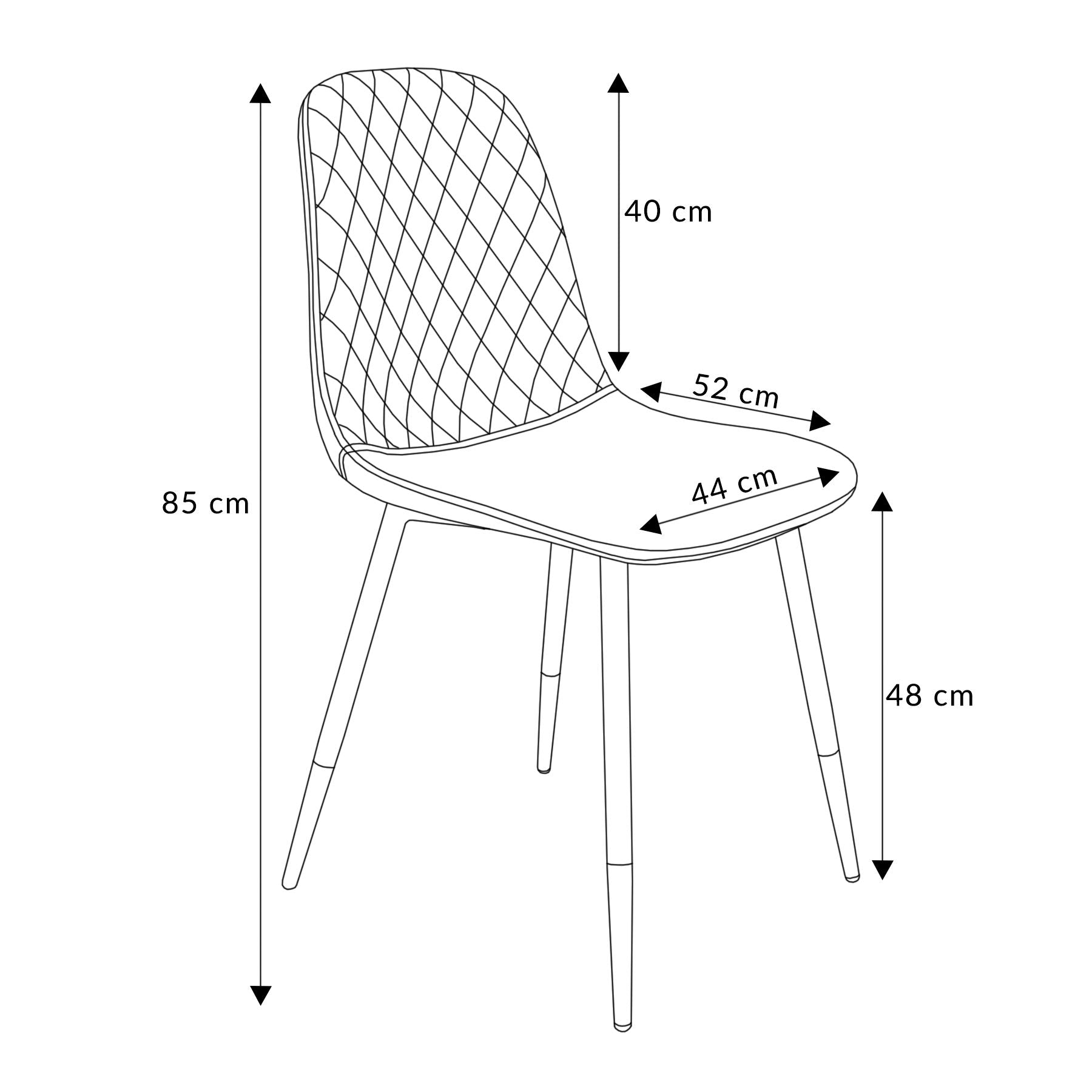 Samta krēsls NOIR melns 44x52x85cm