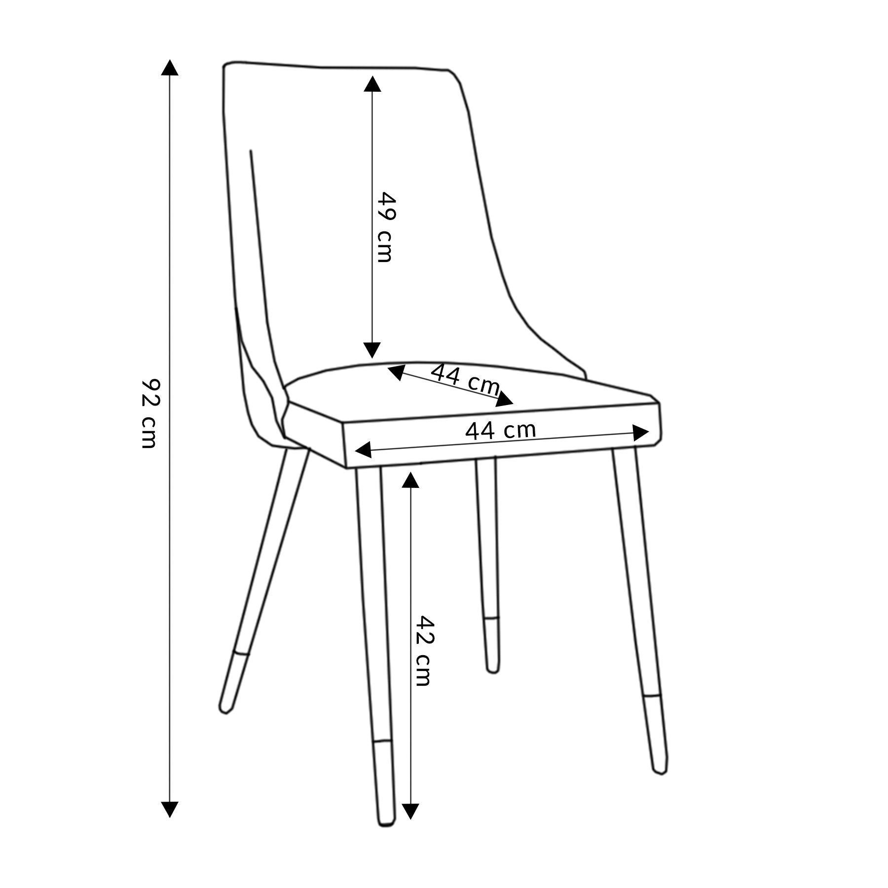 Velūra krēsls LOGAN pelēks 44x44x92 cm