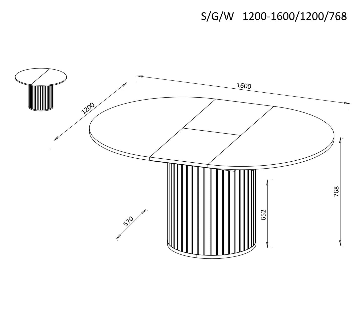 Galds Zanto 120-160/120/75 cm kašmirs