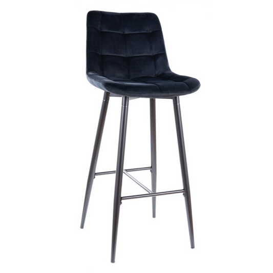 Bāra krēsls Chic velvet melns - N1 Home