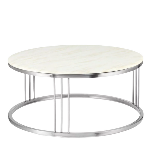 Kafijas galdiņs Dot Design Vivien marmors 100x45 cm hroms - N1 Home
