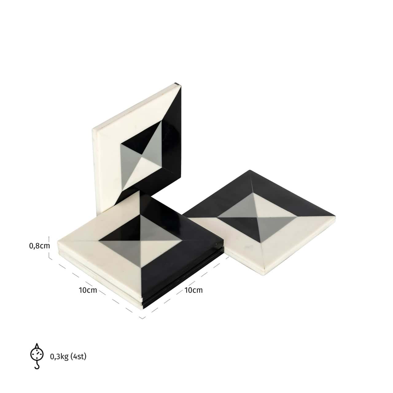 Vīna un bāra aksesuārs Louel Richmond Interiors 10/10/ 0,8 cm melns/balts