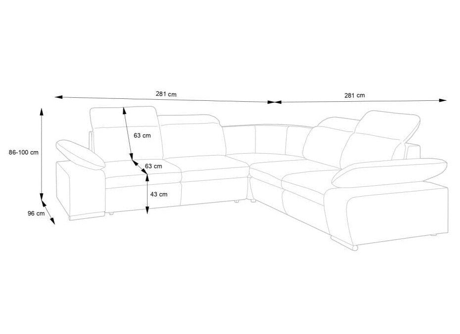 Dīvāns ODEA I 281/281/100 cm - N1 Home