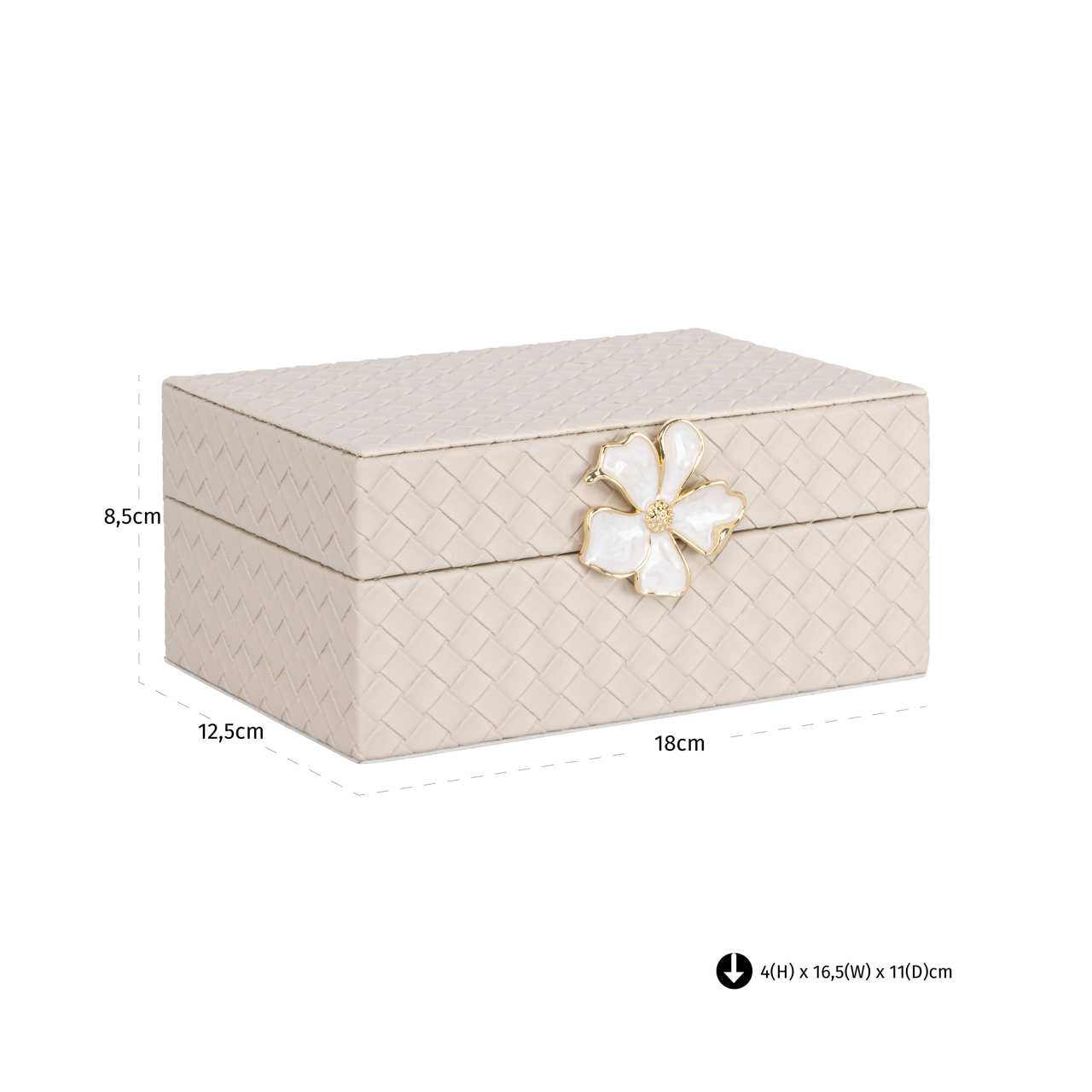 Uzglabāšanas kaste Lillie S 8,5/18/12 cm ivory