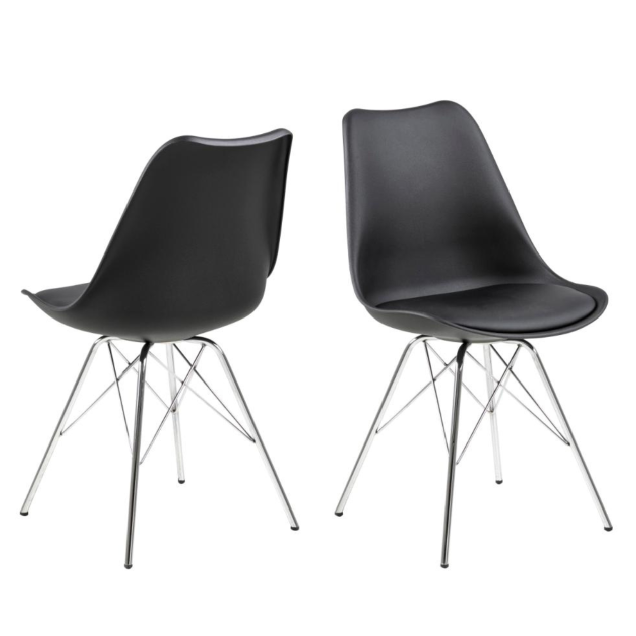 Krēsls Erkot 48/54/85 cm melns/hroms - N1 Home