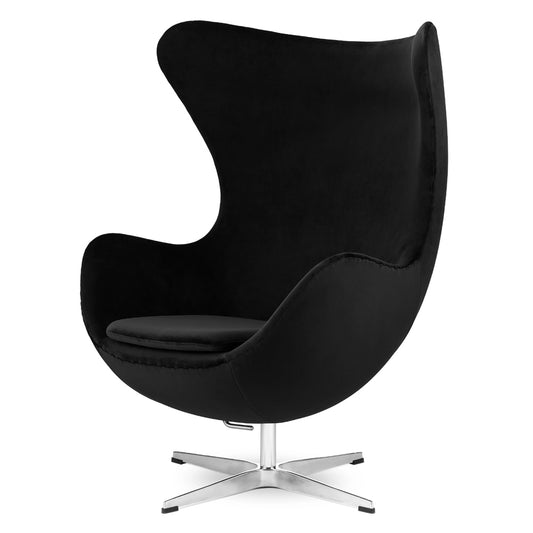 Krēsls Dot Design Treviso Jajo samta 85/113/76 cm melns /hroms - N1 Home