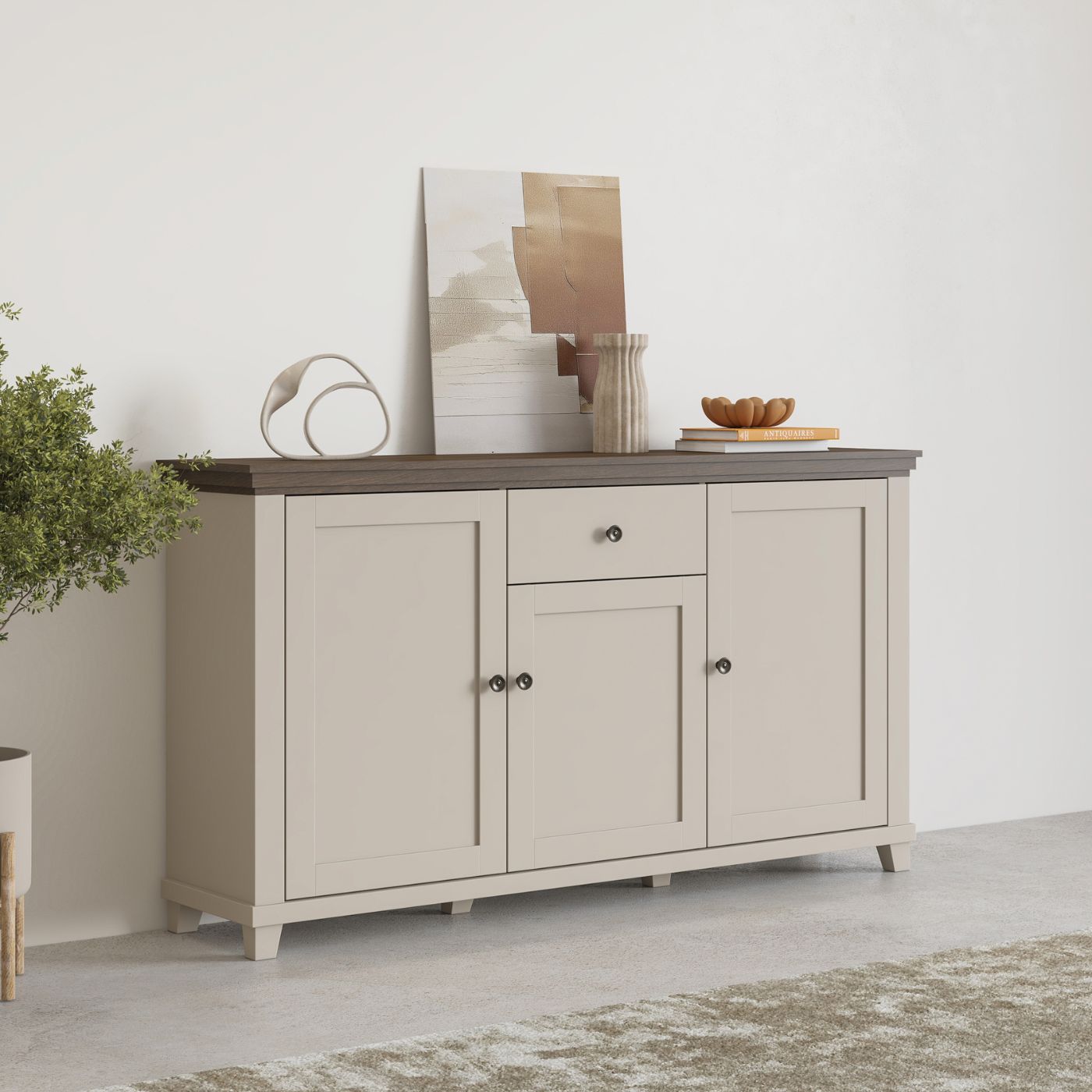 Kumode Evtar 160/93/42 cm kašmirs/Dunin ozols - N1 Home