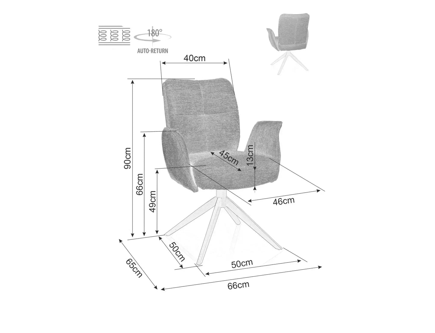 Krēsls Winor 90/66/45 cm kapučīno - N1 Home